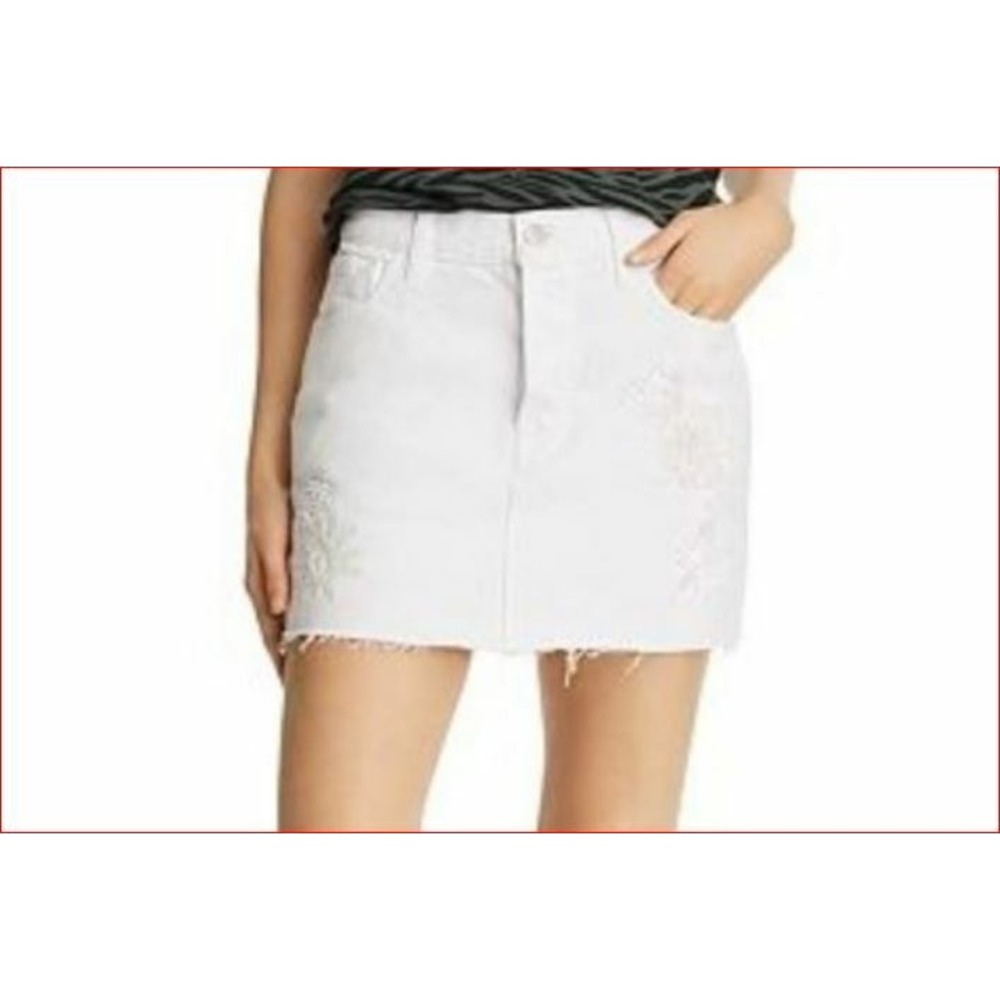 J Brand women jean mini skirt JB001981 Estella bonny white cotton sz 29 $298